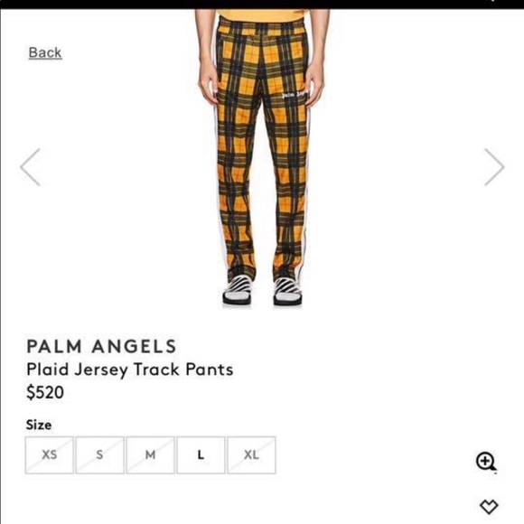 palm angels yellow tartan track pants